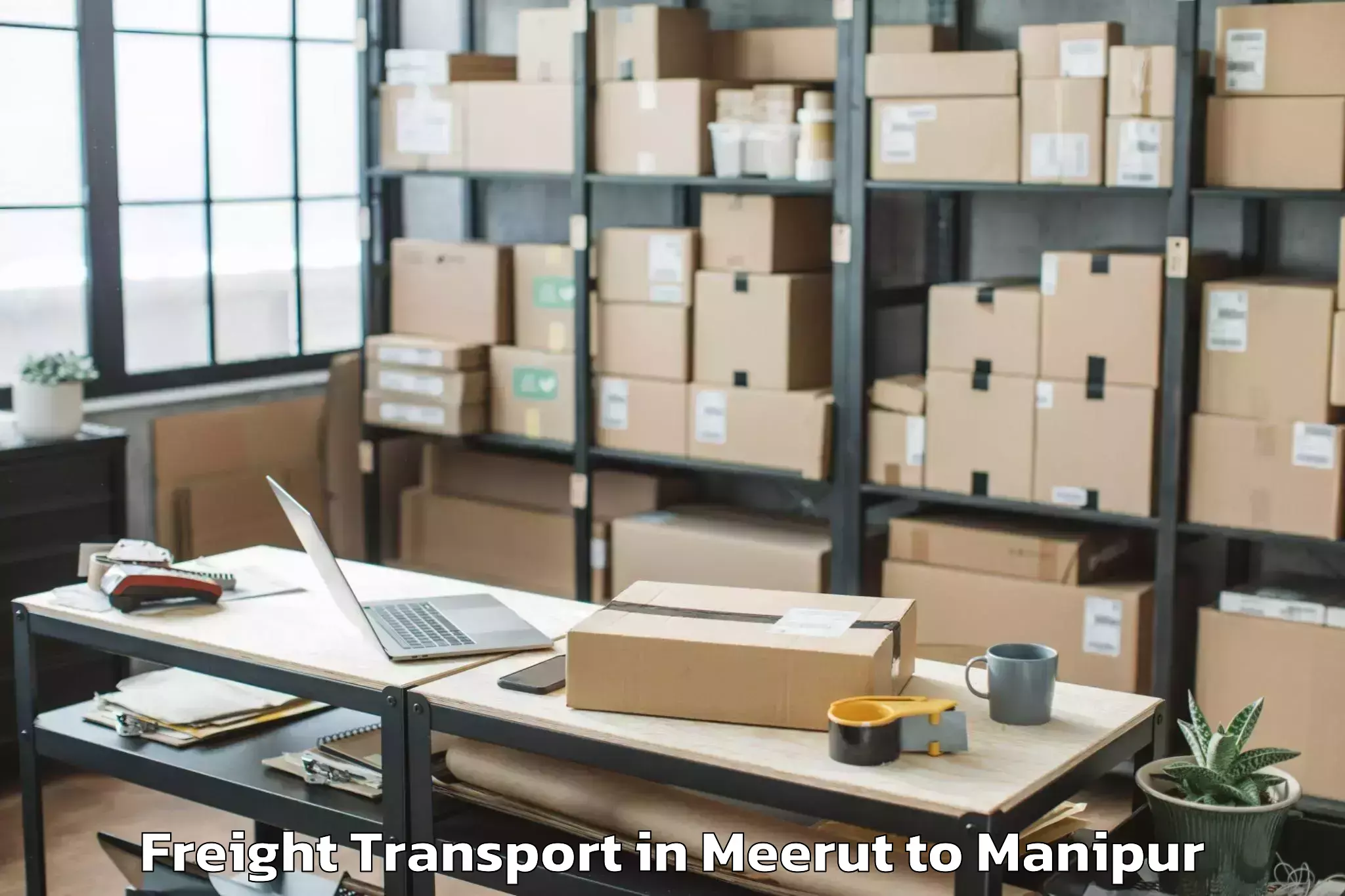 Book Meerut to Yairipok Freight Transport